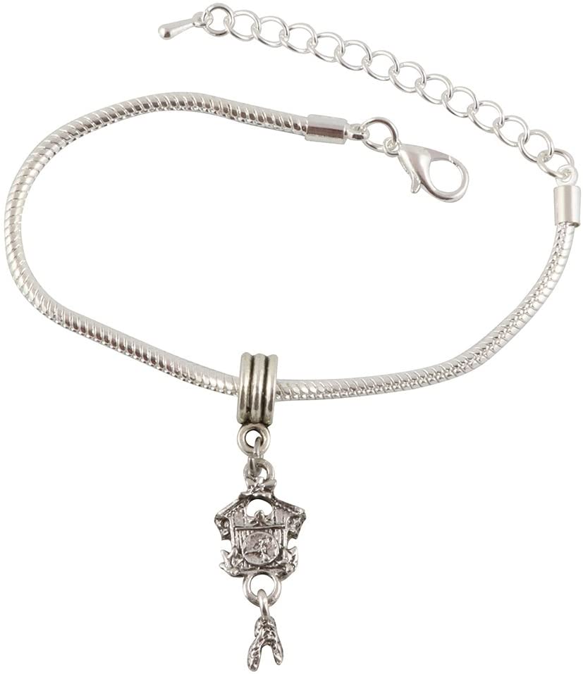 Emerald Park Jewelry Cuckoo Clock Snake Chain Charm Bracelet