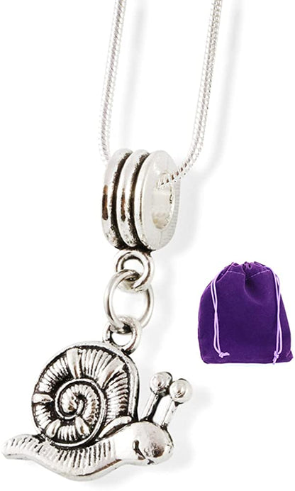 Emerald Park Jewelry Snail with Shell and Eyes Snake Chain Necklace