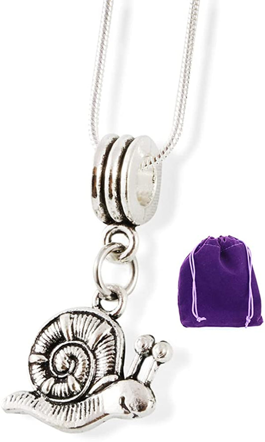 Emerald Park Jewelry Snail with Shell and Eyes Snake Chain Necklace