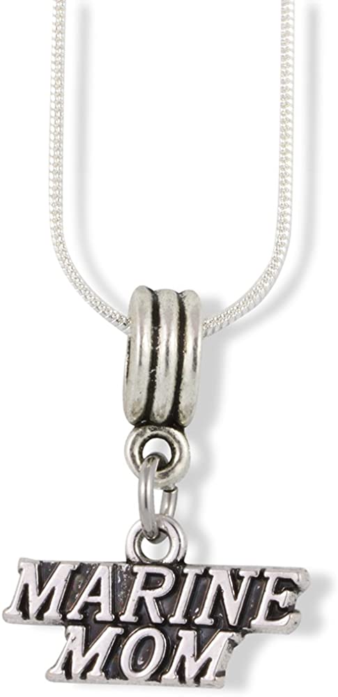 Marine Mom Necklace Pendant Charm Gift for Marines Kids Women Men Girls and Boys Jewelry US Marine Corps Gifts Stuff Accessories Decor USMC