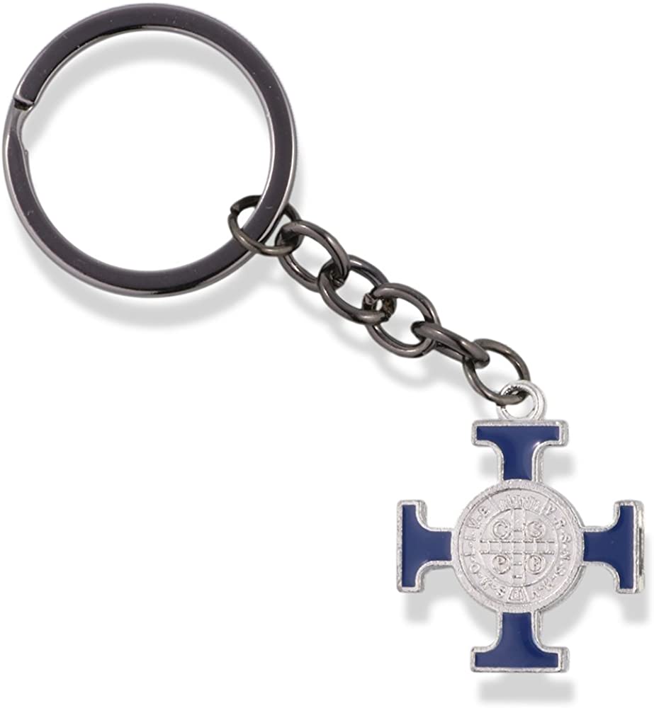 EPJ Saint Michael Blue Cross Charm Keychain