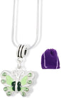 Emerald Park Jewelry Butterfly with Coloured Enamel Charm Snake Chain Necklace