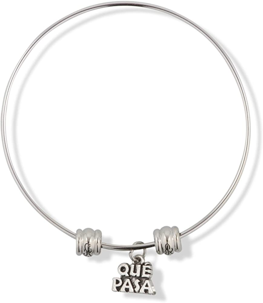 EPJ Que Pasa Text Fancy Charm Bangle