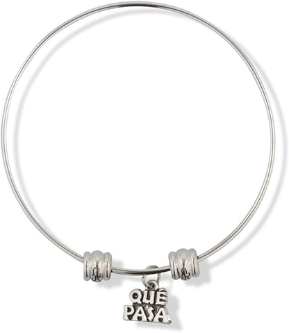 EPJ Que Pasa Text Fancy Charm Bangle