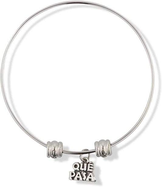 EPJ Que Pasa Text Fancy Charm Bangle
