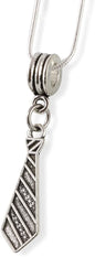 Neck Tie Striped Snake Chain Necklace