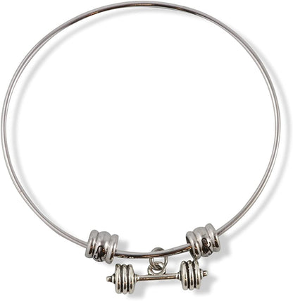 Dumbbell Bracelet Bangle Jewelry Jewlry Barbell Fitness Charm Accessories Stuff Gift for Kids Men Women Boys Girls Decor Strength Weight Lifting Bodybuilding Gym Wear Dumbbell Gifts Small Dumbbell