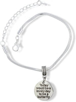 Emerald Park Jewelry Today Would Be a Lovely Day Text Sayings Snake Chain Charm Bracelet