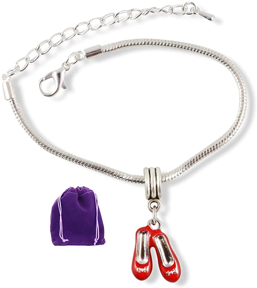 Wizard of Oz Gifts | Wizard of Oz Charm Bracelet Silver Plated Snake Chain Charm Bracelet Collectible Bracelet Wizard of Oz Stuff and Wizard of Oz Gift for Women Jewelry Wizard Oz Wiserd of Oz