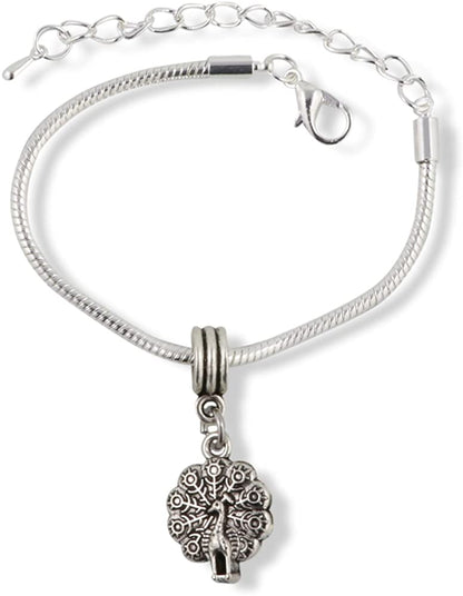 Emerald Park Jewelry Peacock Snake Chain Charm Bracelet
