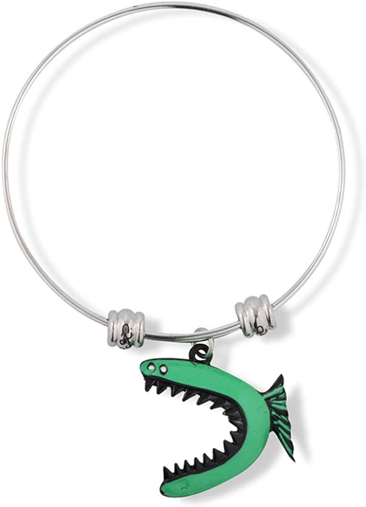 EPJ Monster Fish Green Fancy Charm Bangle