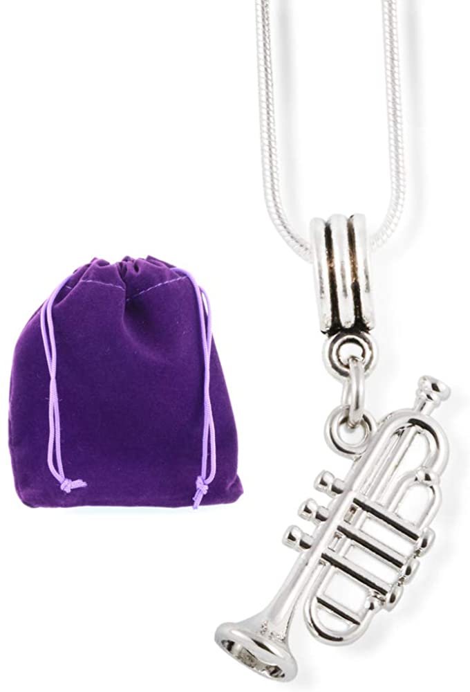 Trumpet Jewelry | Trumpet Charm on a Trumpet Necklace for Women These are Great Trumpet Gifts for Women and Trumpet Jewelry for Men A Nice His and Her Music Necklace for a Friend or Relative