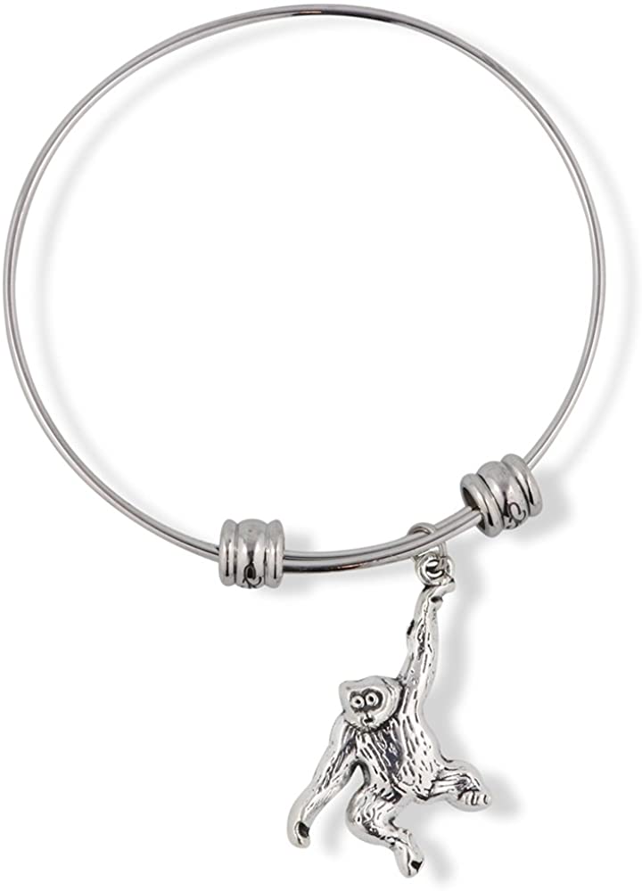 Emerald Park Jewelry Monkey Hanging by One Arm Fancy Charm Bangle