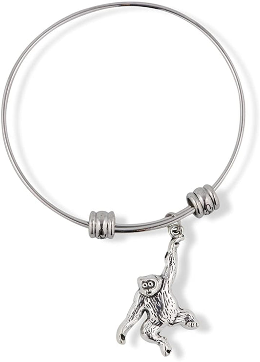 Emerald Park Jewelry Monkey Hanging by One Arm Fancy Charm Bangle