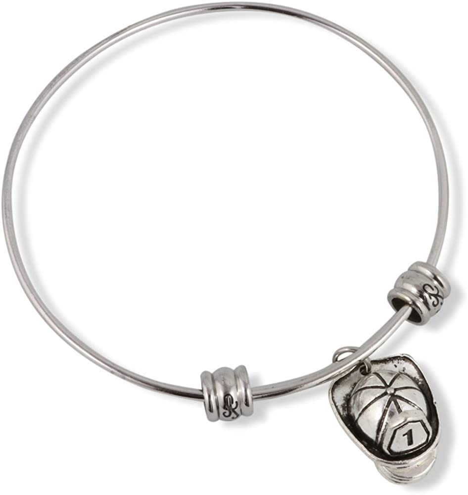 Emerald Park Jewelry Fireman Helmet (with No 1 on Front) Fancy Bangle