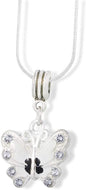 Emerald Park Jewelry Butterfly with Coloured Enamel Charm Snake Chain Necklace