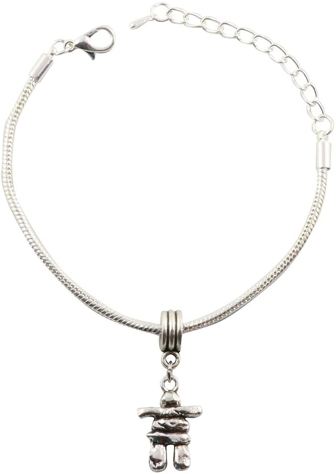 Emerald Park Jewelry Inuksuk Bracelet | Snake Chain Charm Bracelet