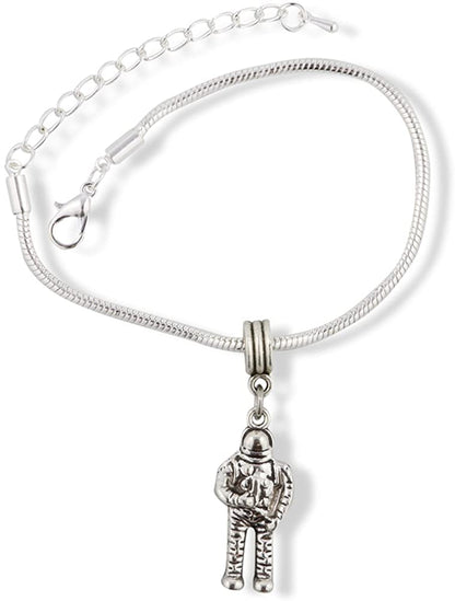 Astronaut Bracelet | Spaceman Space Suit Stainless Steel Snake Chain Charm Bracelet