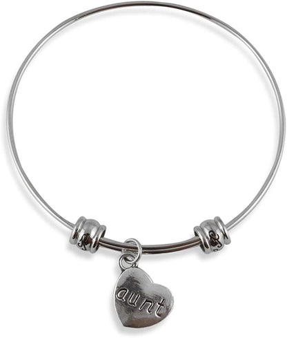 Aunt Bracelet | Aunt on a Heart Fancy Bangle