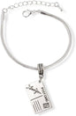 Emerald Park Jewelry Post Card I Love You Snake Chain Charm Bracelet