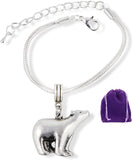 Polar Bear Bracelet | Mama Bear Polar Bracelet for those that Love Polar Bear Gifts and Polar Bear Jewelry with a Polar Bear Charms that can be used on a necklace as a Polar Bear Necklace Pendant