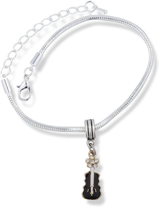 Cello Jewelry | Bass Cello Musical Instrument Stainless Steel Snake Chain Charm Bracelet