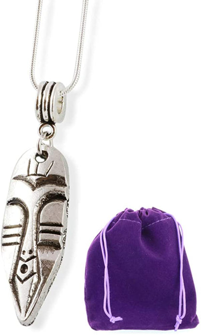 Tiki Mask Necklace | Carving Snake Chain Pendant