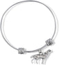 Emerald Park Jewelry Large 3D Howling Wolf Fancy Charm Bangle