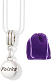 Polska Necklace | Poland Charm Snake Chain Pendant