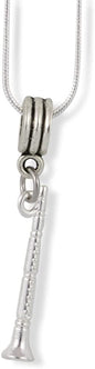 Clarinet Necklace | Pendant Music Jewelry Silver Plated Snake Chain Woodwind Gift for Women Men Woodwind Instrument Players and Teachers