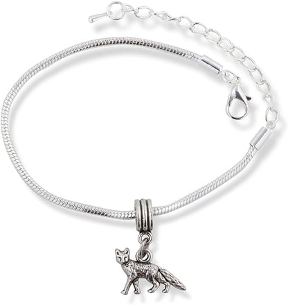 Emerald Park Jewelry Fox Small One Sided Snake Chain Charm Bracelet