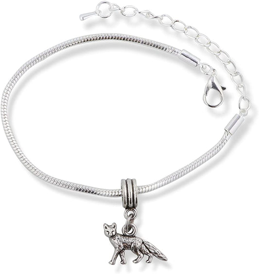 Emerald Park Jewelry Fox Small One Sided Snake Chain Charm Bracelet