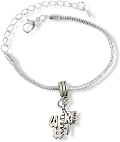 Emerald Park Jewelry We're #1 Snake Chain Charm Bracelet