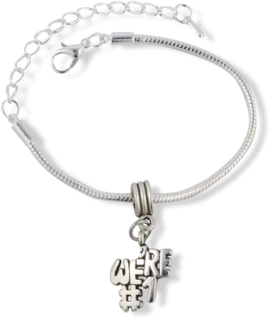 Emerald Park Jewelry We're #1 Snake Chain Charm Bracelet