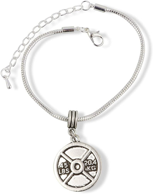 45lb Weight Bracelet Gifts Gym Fitness Jewelry Workout Weightlifting Workout Lifting Jewlry Charm Accessories Stuff Gift for Kids Men Women Boys Girls Decor