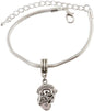 Skeleton in Sombrero Playing Guitar Snake Chain Charm Bracelet