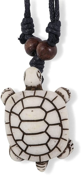 Emerald Park Jewelry Turtle Painted Shell Charm Snake Chain Necklace