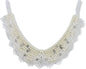 Emerald Park Jewelry Cream Coloured Faux Pearls with Rhinestones and Lace Straight Necklace