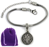 St Benedict Bracelet | Stainless Steel Snake Chain Bracelet
