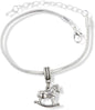 Emerald Park Jewelry Rocking Horse Realistic Snake Chain Charm Bracelet