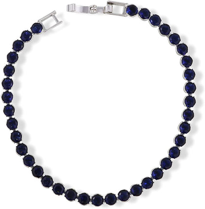 Emerald Park Jewelry Tennis Bracelet AAA Cubic Zirconia Blue Green Pink White