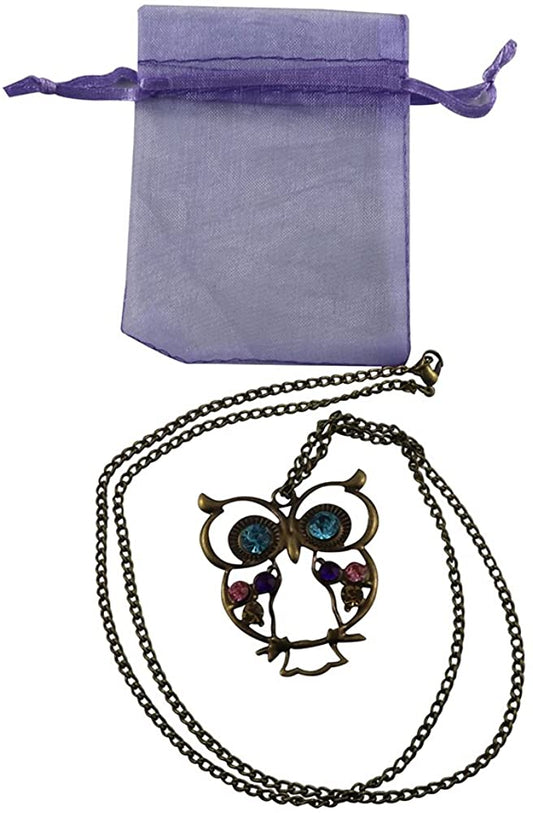 Emerald Park Jewelry Owl Pendant with Chain Bohemian Style