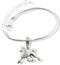 EPJ Poodle Jewelry for Women | Poodle Dog Stainless Steel Snake Chain Charm Bracelet