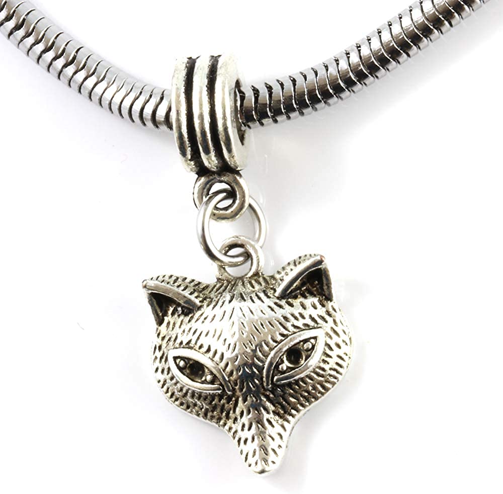Dave The Bunny Fox Bracelet | Fox Head Stainless Steel Snake Chain Bracelet