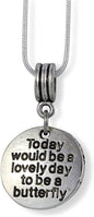 Emerald Park Jewelry Butterfly Necklace | Today Would be a Lovely Day to Be a Butterfly Charm Snake Chain Pendant