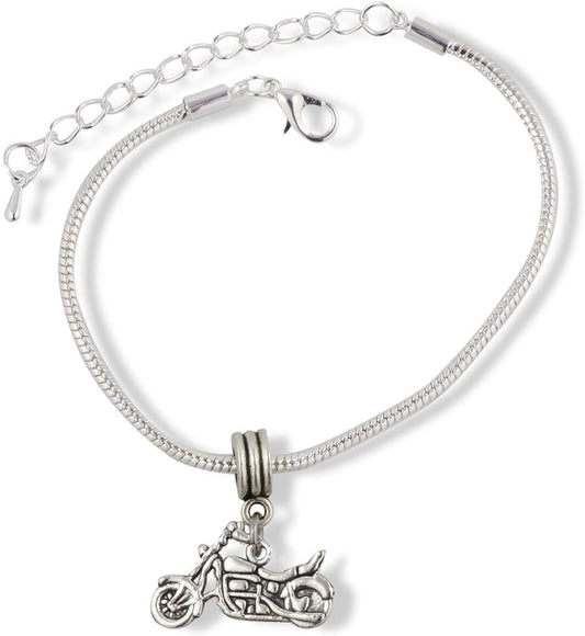 Emerald Park Jewelry Streetbike Motorcycle Street Motorbike Snake Chain Charm Bracelet