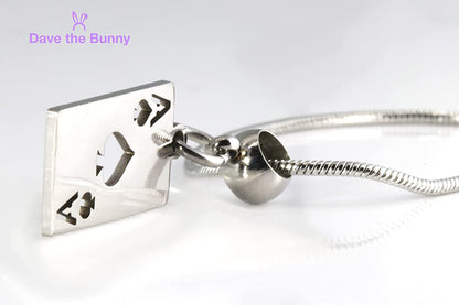 Ace of Spade Pendant | Great 100% STAINLESS STEEL Poker Gifts for Men of an Ace Pendant or Ace of Spades Chain and Spades Jewelry with a Metal Ace Card and Ace Necklace One Piece and Ace Charm