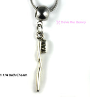 Dental Assistant Accessories - Toothbrush Charm on Stainless Steel Snake Chain with Alloy Charm, Perfect for Oral Care Professionals, Ideal Dental Assistant must haves Accessory