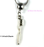 Dental Assistant Accessories - Toothbrush Charm on Stainless Steel Snake Chain with Alloy Charm, Perfect for Oral Care Professionals, Ideal Dental Assistant must haves Accessory