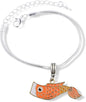 Koi Fish Jewelry | Stainless Steel Snake Chain Charm Bracelet